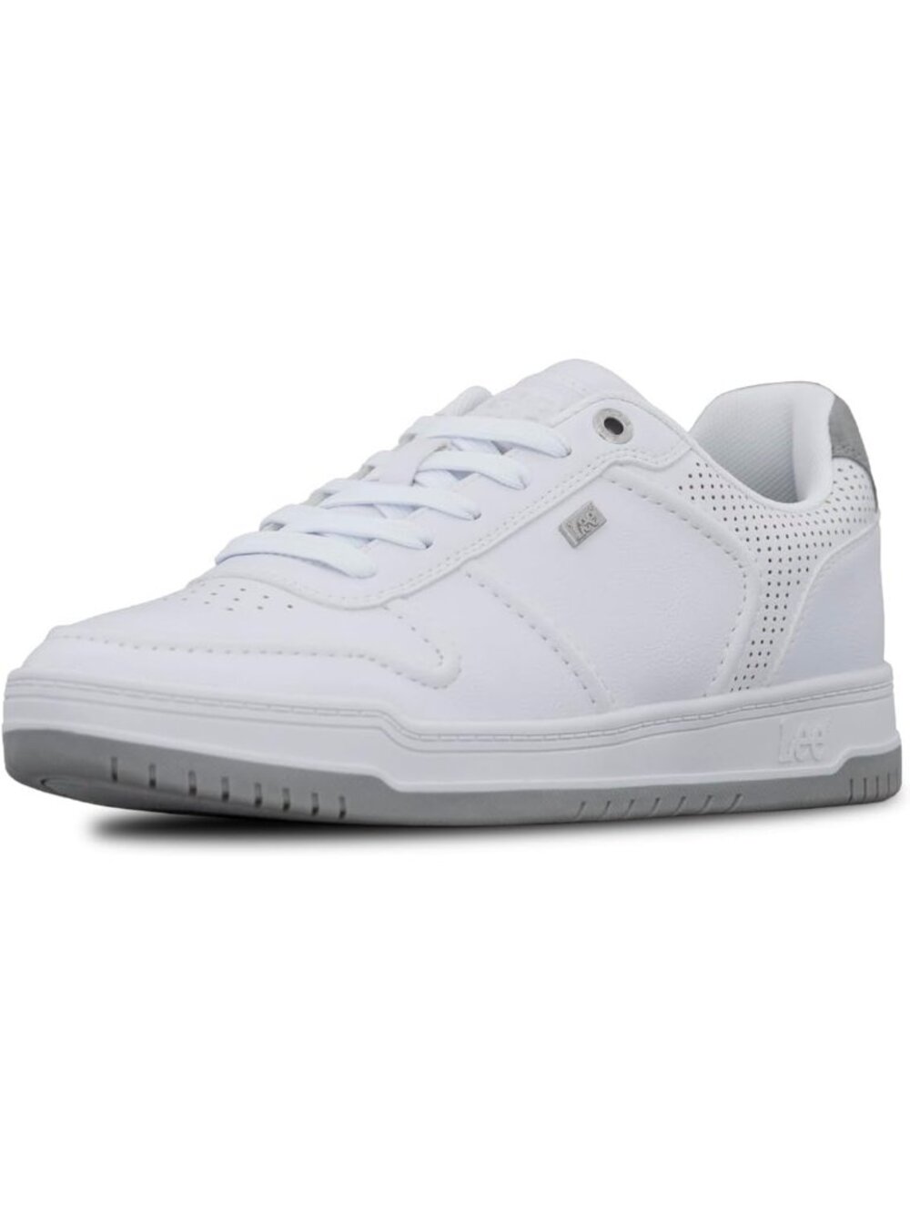 Lee Men's White Light Grey Moc Toe Imported Lace Up Specter Court Sneakers Shoes